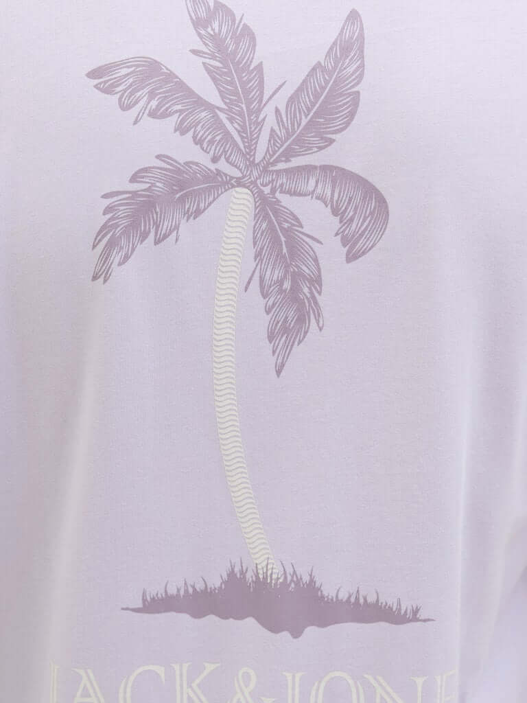 Jack & Jones 1 Pack JJSUMMER VIBES Crew Neck 100% Cotton T-Shirt - Lavender