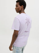 Jack & Jones 1 Pack JJSUMMER VIBES Crew Neck 100% Cotton T-Shirt - Lavender