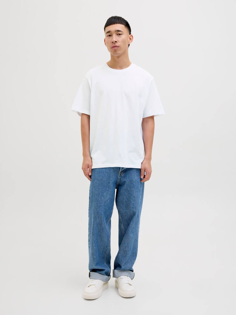 Jack & Jones Men’s 5-Pack JJHugo Crew Neck T-Shirts – 100% Cotton, Loose Fit
