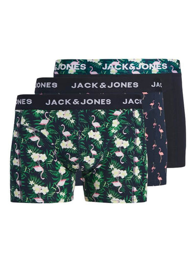 Jack & Jones JACFLAMINGO Flower Trunks 3 Pack – Organic Cotton