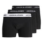 Jack & Jones Jacsolid Trunks 3 Pack Cotton Stretch Boxers -  Black (Black and white wb)