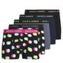 Jack & Jones Jacreese Trunks 5 Pack Cotton Stretch Boxers - Black, Print