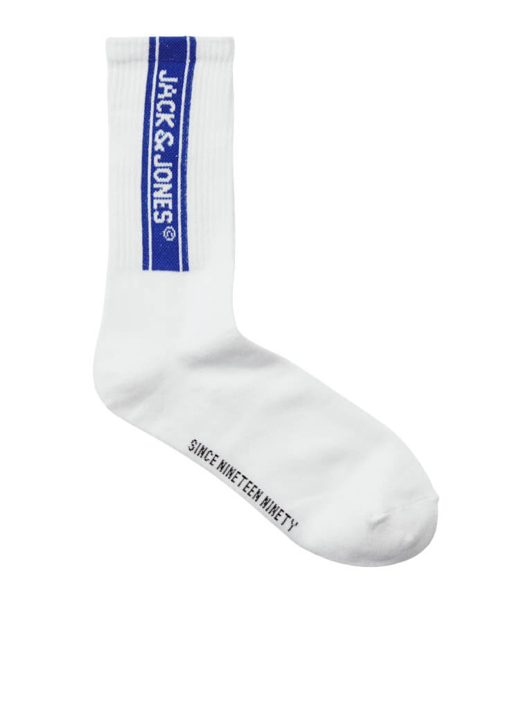 Jack & Jones 3 Pack Jacseth Sports Socks - White - Black/Blue/Green ( Size 7-11 )