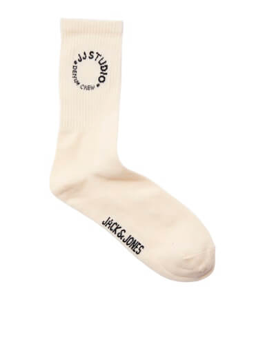 Jack & Jones 3 Pack Jacmarcus Sports Socks - White/Black/Beige( 7-11 )