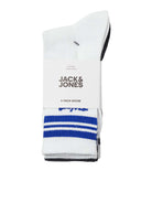 Jack & Jones 3 Pack JACTWES Sports Socks - White/ Lapis Blue ( Size 7-11 )