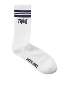 Jack & Jones 3 Pack JACTWES Sports Socks - White/ Lapis Blue ( Size 7-11 )