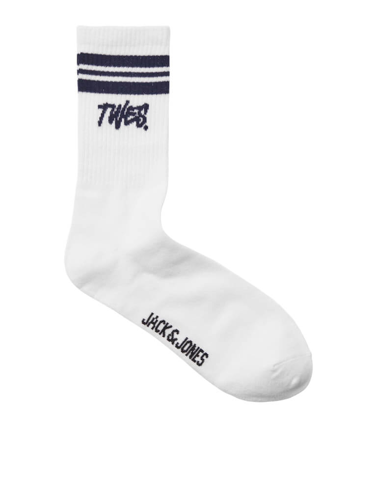 Jack & Jones 3 Pack JACTWES Sports Socks - White/ Lapis Blue ( Size 7-11 )