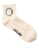 Jack & Jones 3 Pack Jacmarcus Short Sports Socks - White/Black/Beige ( 7-11 )