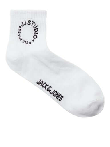 Jack & Jones 3 Pack Jacmarcus Short Sports Socks - White/Black/Beige ( 7-11 )