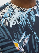 Jack & Jones 1 Pack JJHAWAII AOP Crew Neck 100% Cotton T-Shirt