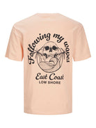 Jack & Jones JJZEKIEL Crew Neck 100% Cotton T-Shirt - Pink