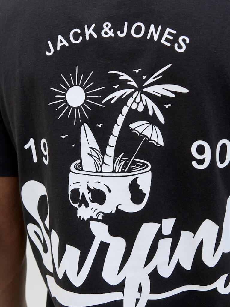 Jack & Jones JJZEKIEL Crew Neck 100% Cotton T-Shirt - Black