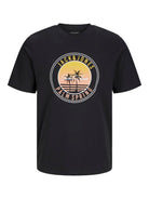 Jack & Jones 2 Pack JJPALM Crew Neck T-Shirts - White/Black