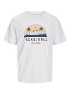 Jack & Jones 2 Pack JJPALM Crew Neck T-Shirts - White/Black