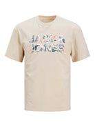 Jack & Jones 3 Pack Bryan Crew Neck T-Shirts - Beige / White / Black