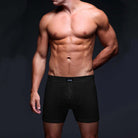 Jeep Men’s 2 Pack Cotton Plain Button Front Trunk Boxer Shorts - Black/Grey