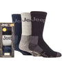 Jeep Mens 3 Pair Luxury Terrain Boot Socks Gift Box - Black/Grey/Navy