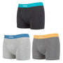 Jeep 3 Pack Mens Cotton Stretch Underwear Hipster Trunks - Black/Grey/Charcoal