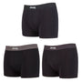 Jeep 3 Pack Mens Cotton Stretch Underwear Hipster Trunks - Black Tonal