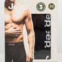 Jeep 3 Pack Mens Soft Natural Bamboo Comfortable Fitted Trunks - Black