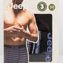 Jeep 3 Pack Mens Soft Natural Bamboo Comfortable Fitted Trunks - Black Stripes