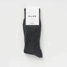KLUE men's organic cotton knitted rib socks - Anthracite - UK 7.5-11