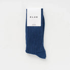 KLUE men's organic cotton knitted rib socks - Navy - UK 7.5-11