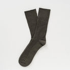 KLUE men's organic cotton knitted rib socks - Khaki - UK 7.5-11