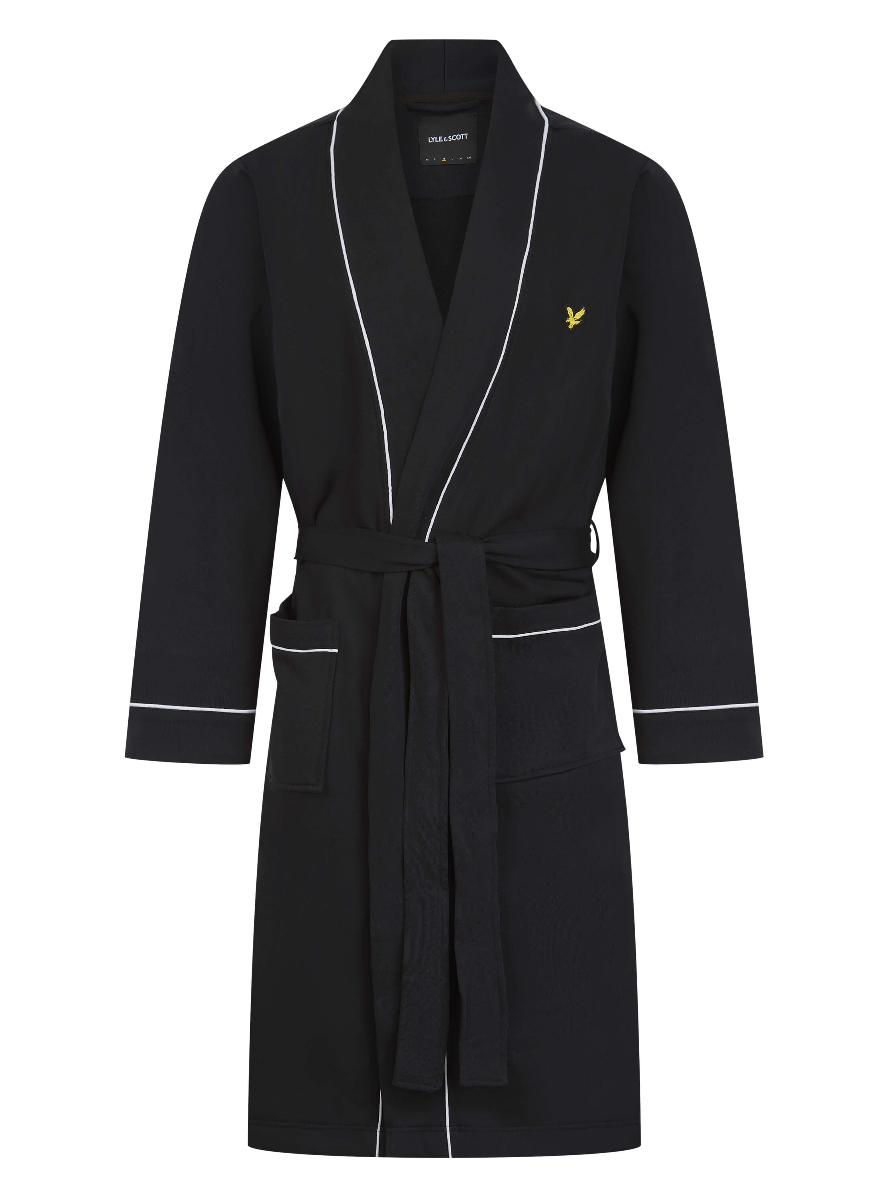 Lyle & Scott Men’s Kobe Classic Kimono Bathrobe - Black