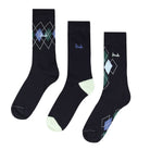 Pringle 3 Pack Cotton and Recycled Polyster Men's Arglye Socks - Size ( 7-11 )