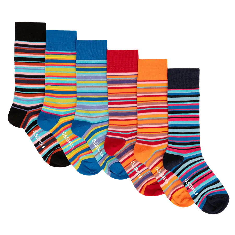 Oddballs Stripes Bundle 6 Pack Sock Bundle - Multi