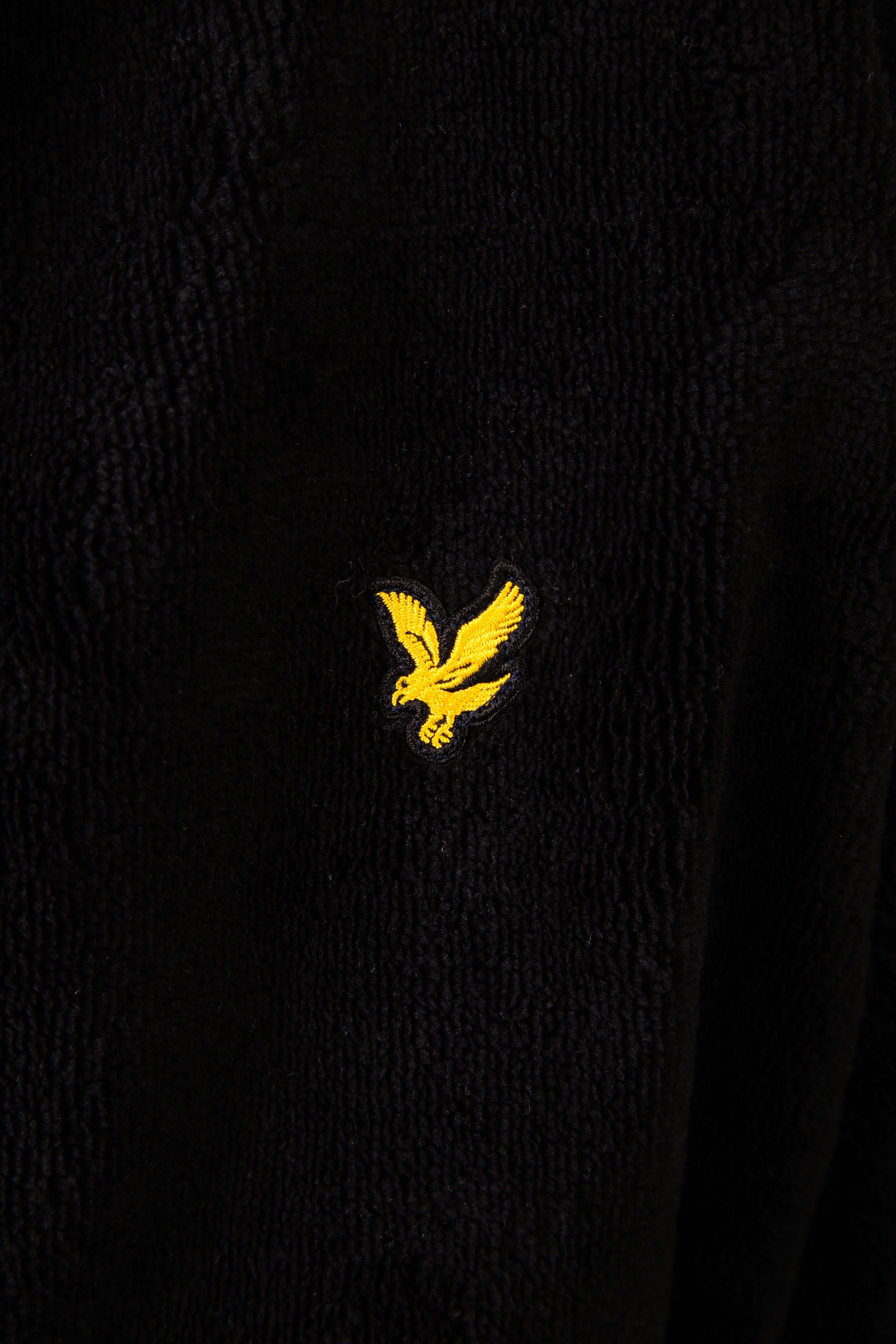 Lyle & Scott Lucas Bathrobe – Black | Towelling Robe with Embroidered Logo