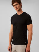 Calvin Klein Cotton Classics 3 Pack Crew Neck T-Shirts - Black / Goji Berry / Light Blue