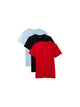 Calvin Klein Cotton Classics 3 Pack Crew Neck T-Shirts - Black / Goji Berry / Light Blue