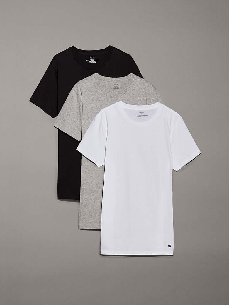 Calvin Klein Loungewear 3 Pack T-Shirts, 100 % Cotton - Black / Grey / White