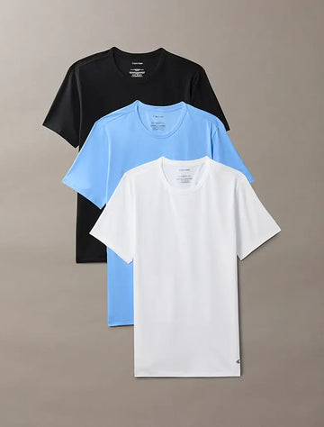 Calvin Klein 3 Pack Slim Fit T-Shirts | Cotton Stretch Crew Neck Essentials