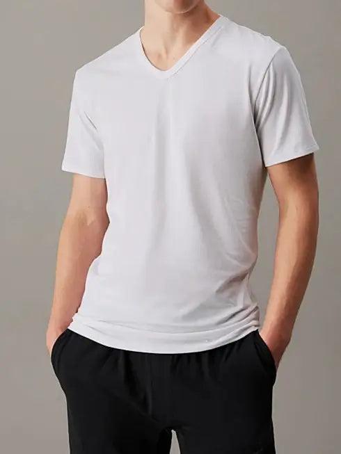 Calvin Klein 3 Pack V-Neck Lounge T-shirts - White / Grey Heather / Black