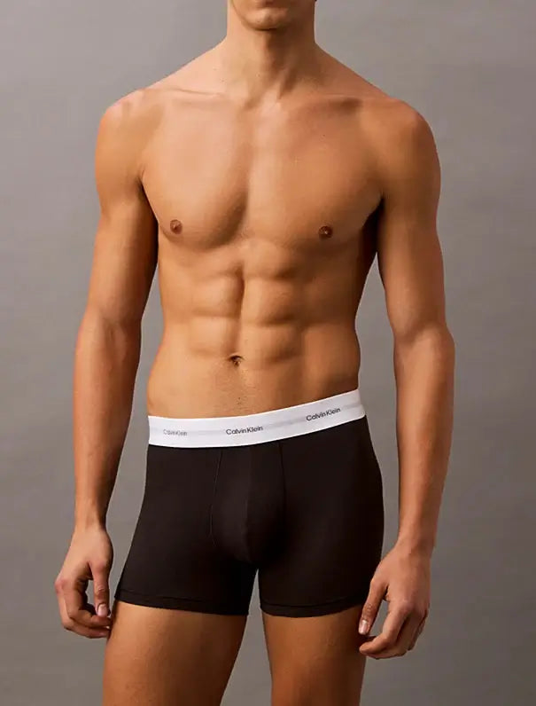 Calvin Klein 3 Pack Trunks – Cotton Modal Stretch Underwear, Black