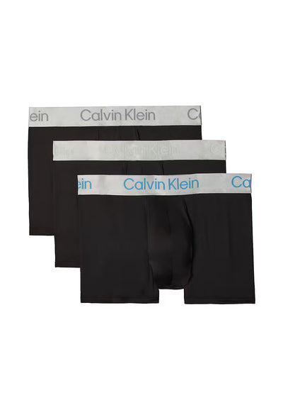Calvin Klein 3 Pack Micro Stretch Trunks - Black, Brushed Microfibre