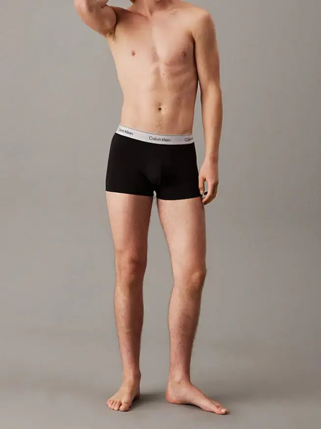 Calvin Klein 3 Pack Trunks - Icon Cotton Stretch, Black Multi