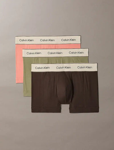 Calvin Klein Cotton Stretch Trunks 3 Pack – Heritage Waistband, Contoured Fit