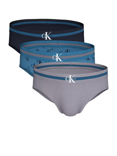 Calvin Klein Graphic Monogram Cotton Stripe 3 Pack Hip Briefs