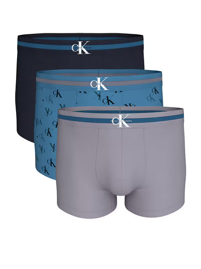 Calvin Klein Graphic Monogram Cotton Stripe 3 Pack Trunks