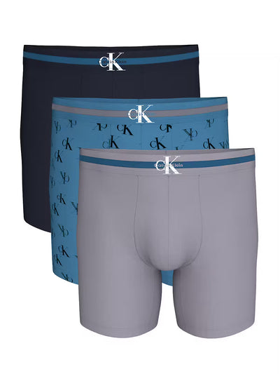 Calvin Klein Graphic Monogram Cotton Stripe 3 Pack Boxer Briefs