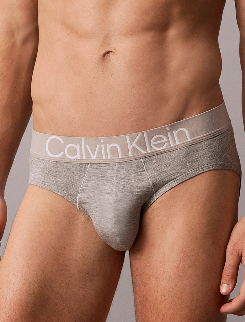 Calvin Klein Ultra Soft Lyocell 3 Pack Hip Briefs Black Grey Heather Dark Sapphire 4KJ – detail