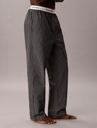 Calvin Klein men’s long sleeve cotton pyjama set Black Check – back view