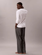 Calvin Klein men’s long sleeve cotton pyjama set Black Check – detail view