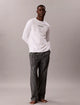 Calvin Klein men’s long sleeve cotton pyjama set Black Check – front view