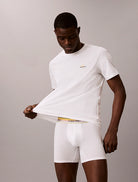 Calvin Klein Icon Cotton T-Shirt white – relaxed front view with matching underwear