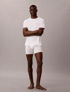 Calvin Klein Icon Cotton Lounge T-Shirt white – model wearing short sleeve cotton jersey T-shirt